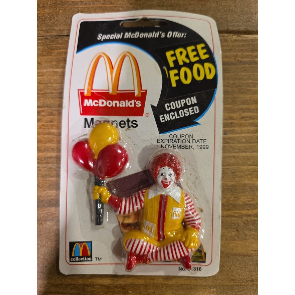 Ronald McDonald 1999 Refrigerator Magnet Holding Balloons NIP NOS